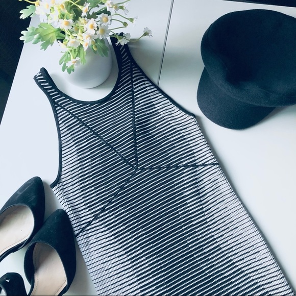 BCBGeneration Bodycon Striped Mini Slip Babydoll Dress Cutout Size S - Picture 5 of 11